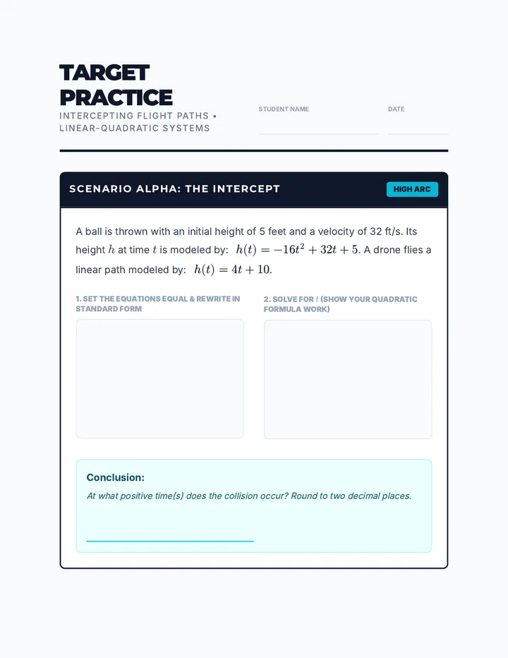 Collision Course Worksheet