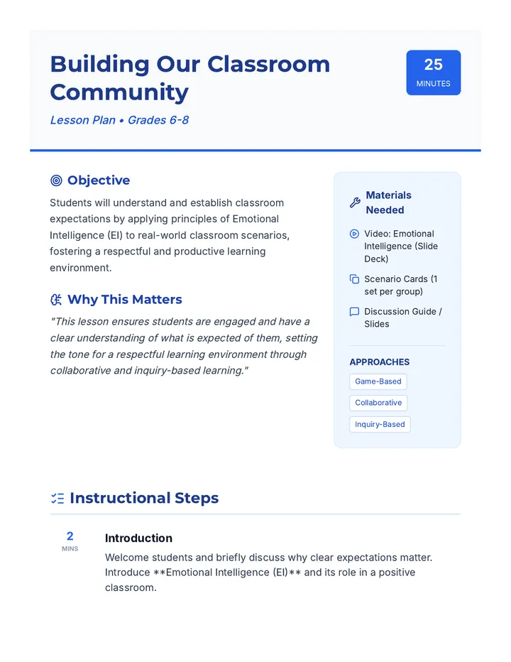 Community Builder Lesson Plan