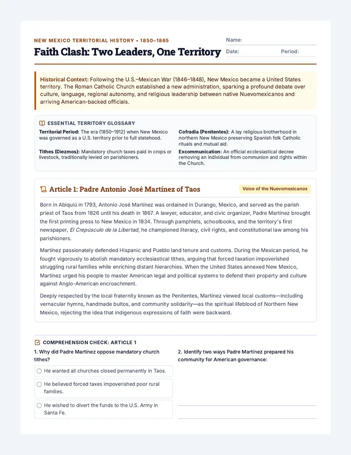 Faith Clash Reading Packet