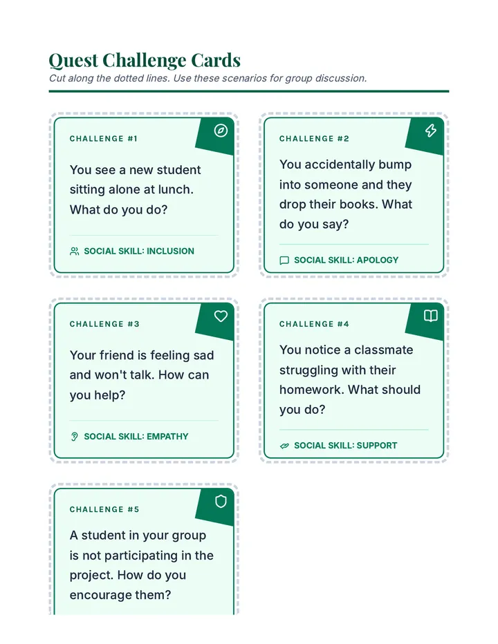 Social Scenario Cards
