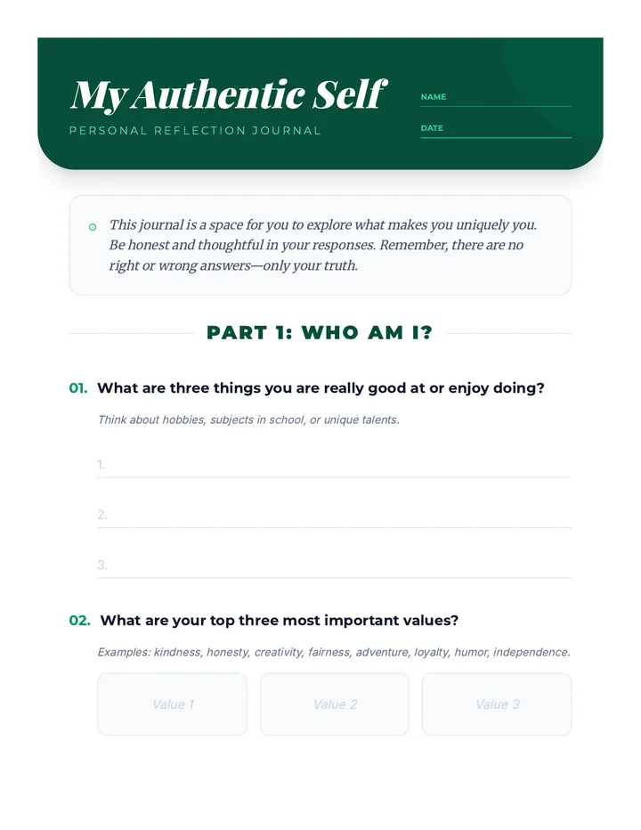 My Authentic Self Journal Document