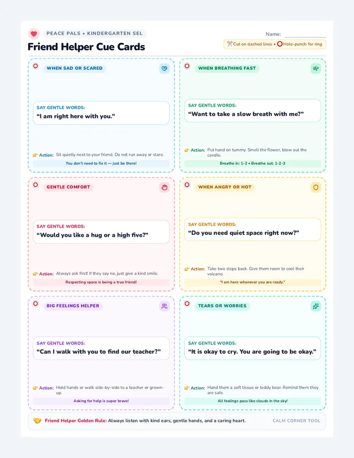 Friend Helper Cue Cards