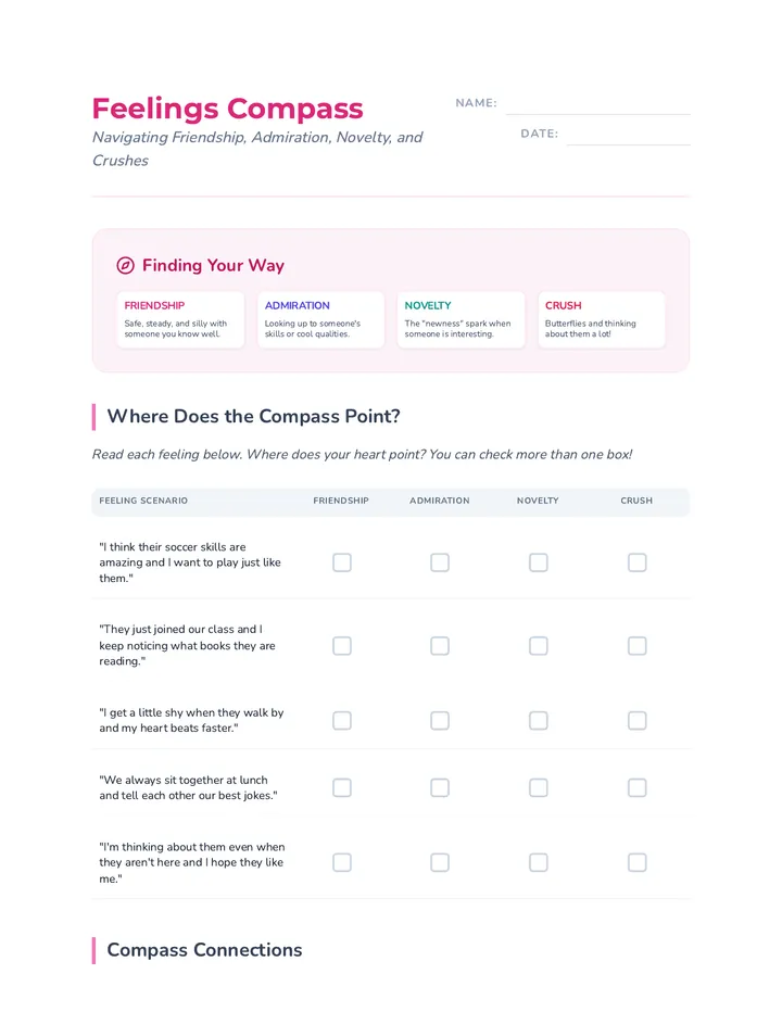 Feelings Compass Worksheet