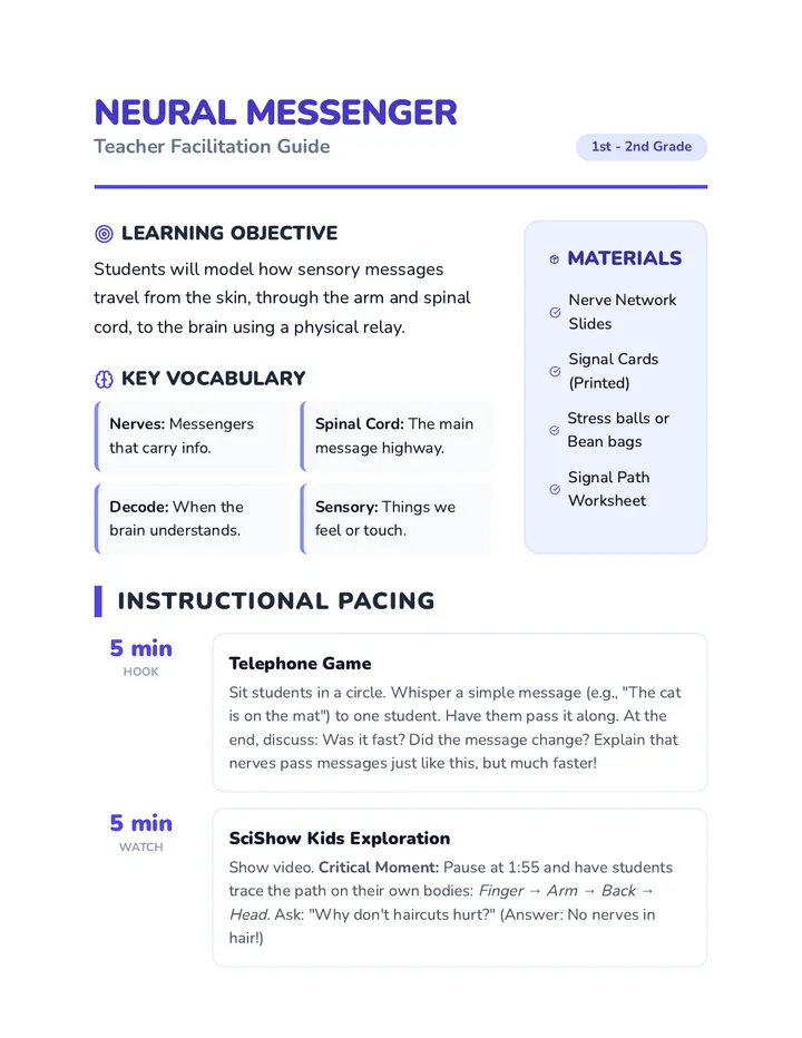 Neural Messenger Teacher Guide