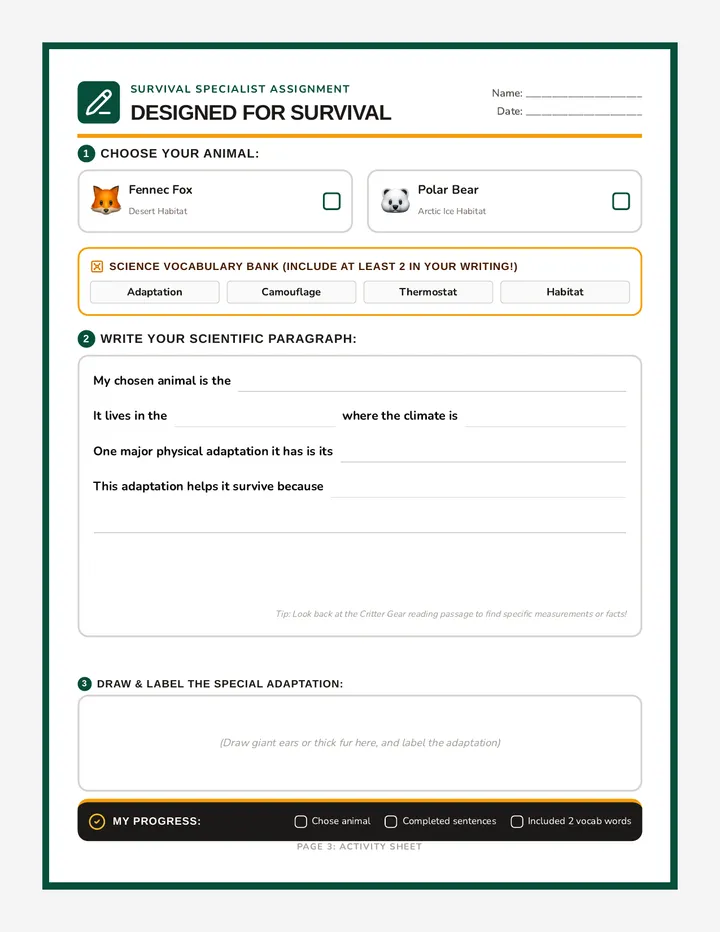 Wild Designs Worksheet