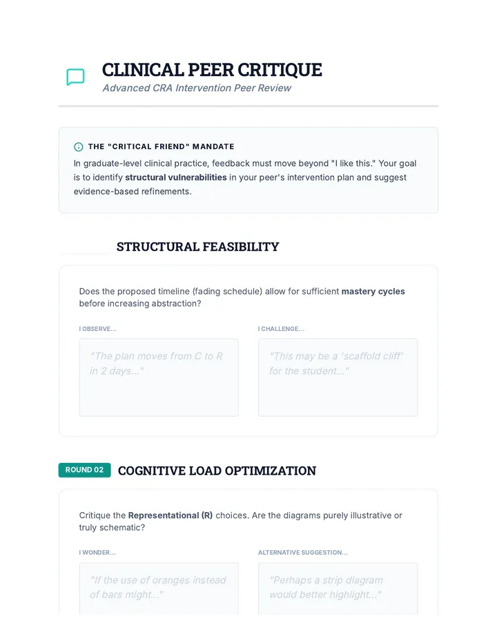 Peer Critique Protocol Sheet