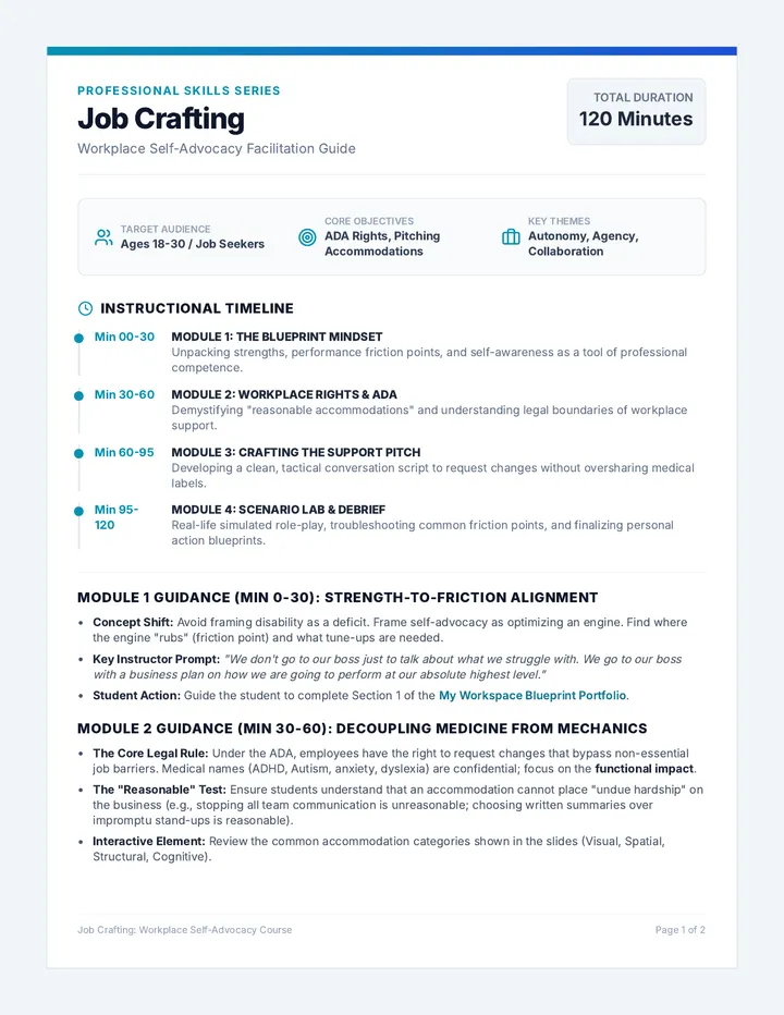 Job Crafting Teacher Guide