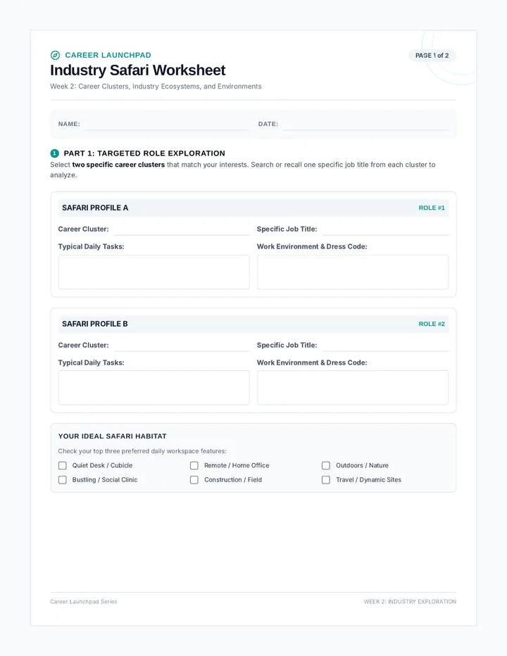 Industry Safari Worksheet