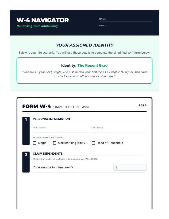 W-4 Navigator Activity