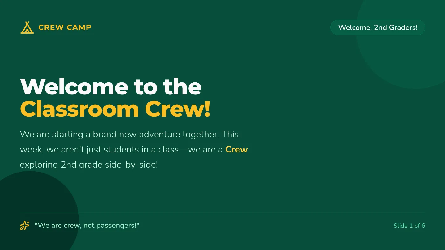 Crew Camp Slides