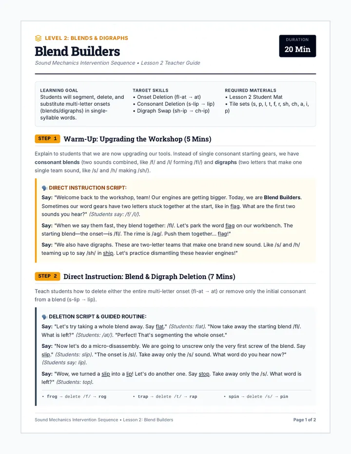 Blend Builders Teacher Guide