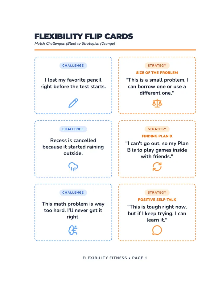 Flexibility Flip Cards