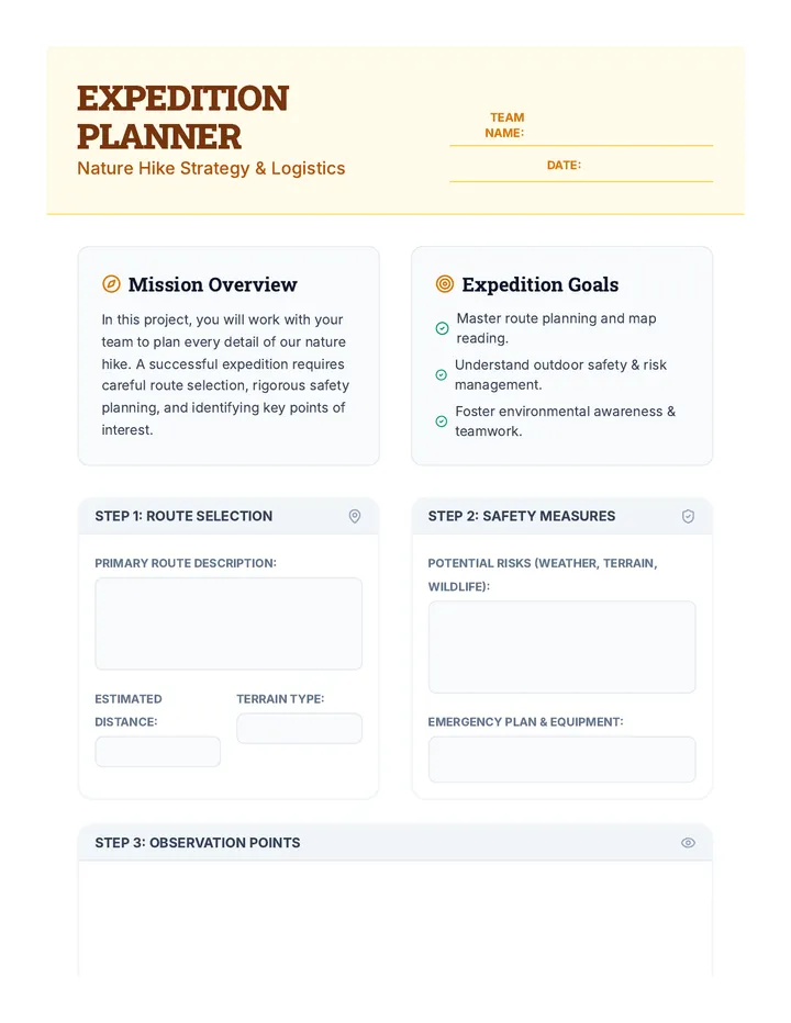 Nature Hike Planning Project Guide