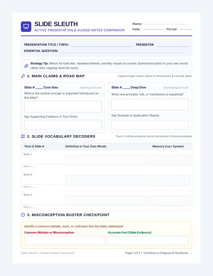 Slide Sleuth Guided Notes
