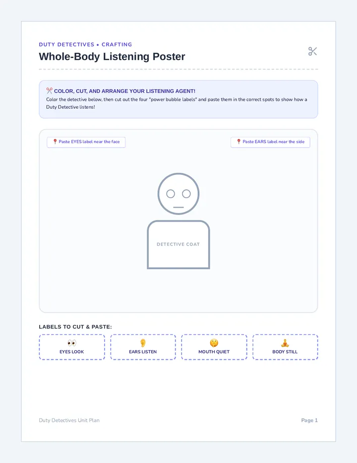 Classroom Crew Activity Cards