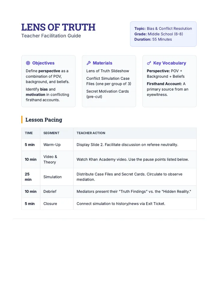 Truth Seekers Teacher Guide