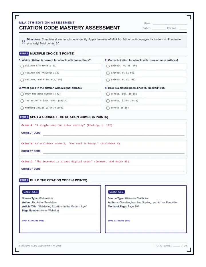 Citation Mastery Quiz