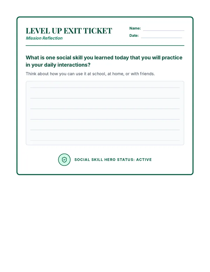 Level Up Exit Ticket