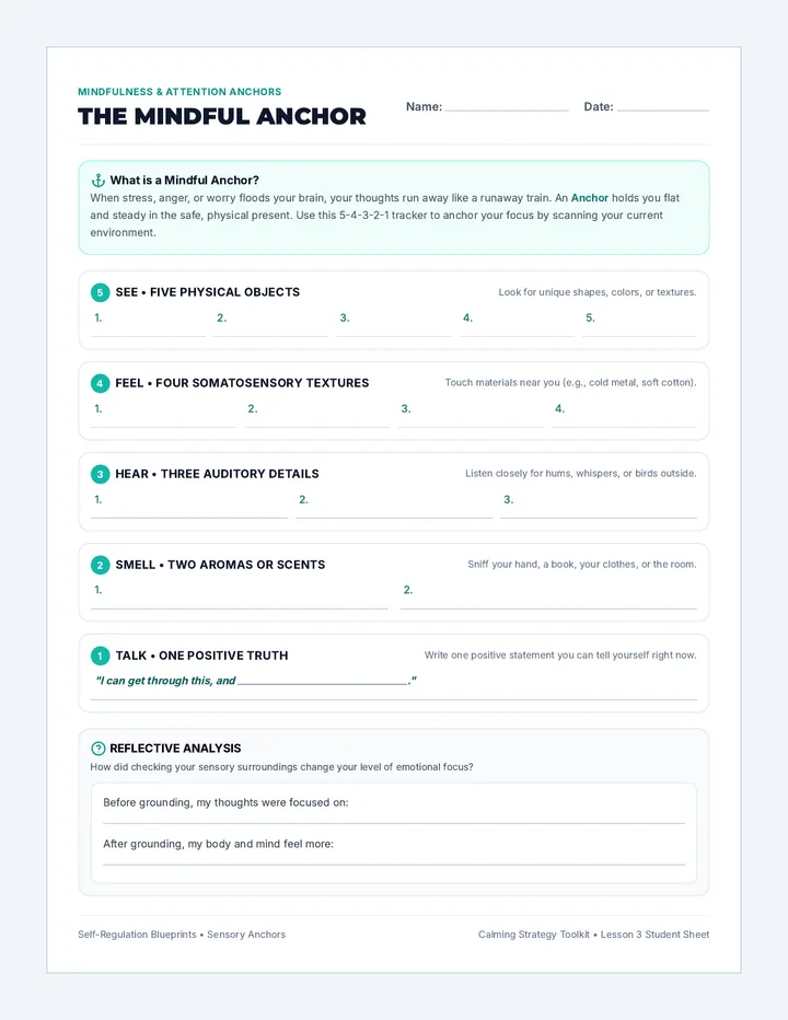 Mindful Anchor Worksheet