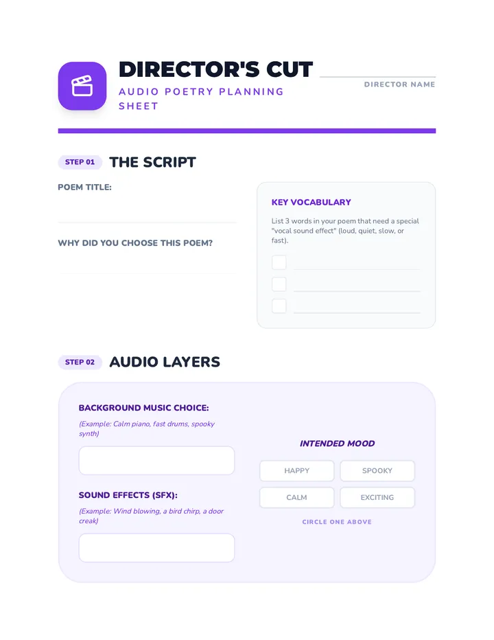 Directors Cut Planning Sheet