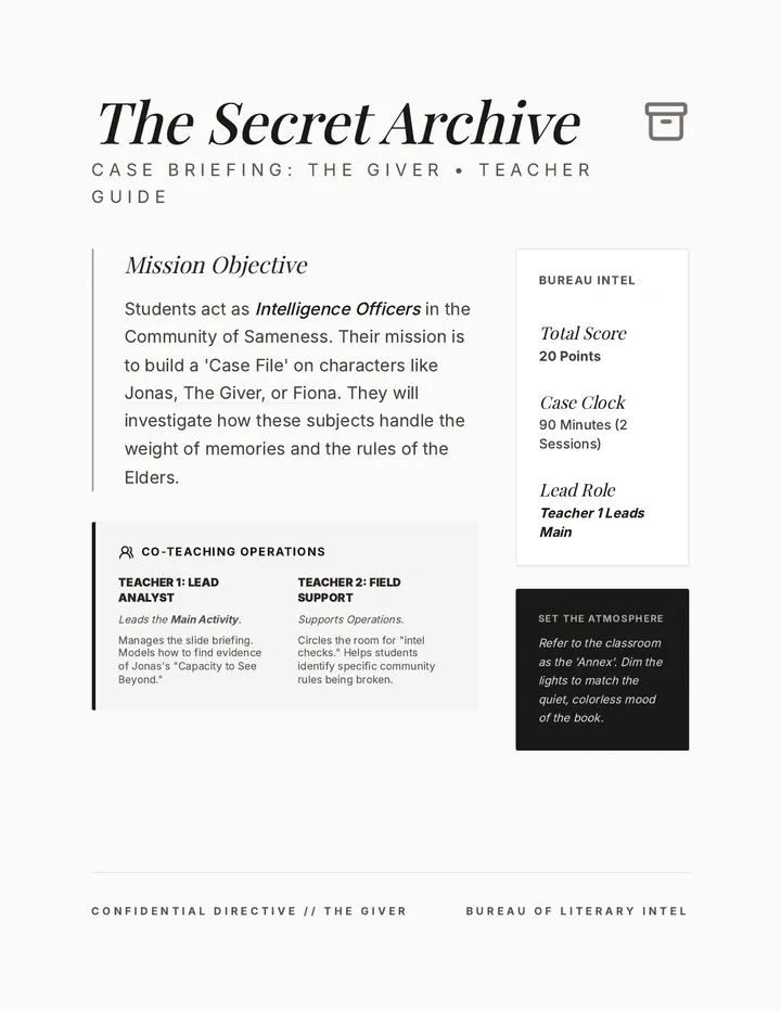 Secret Archive Teacher Guide