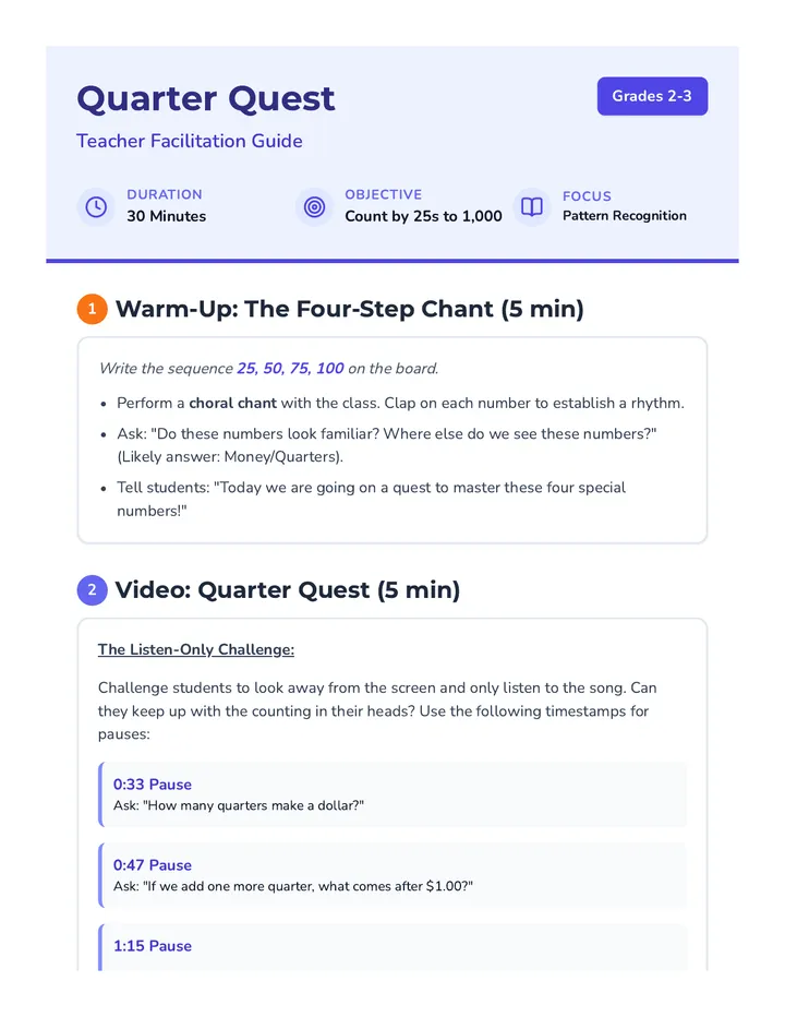 Quarter Quest Teacher Guide