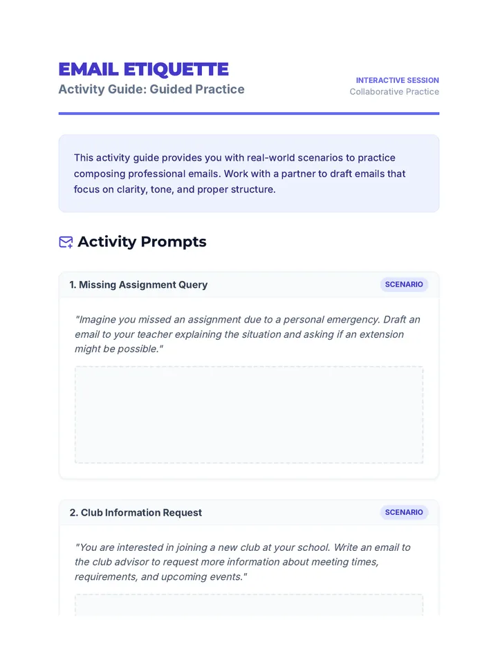 Email Etiquette Activity Guide