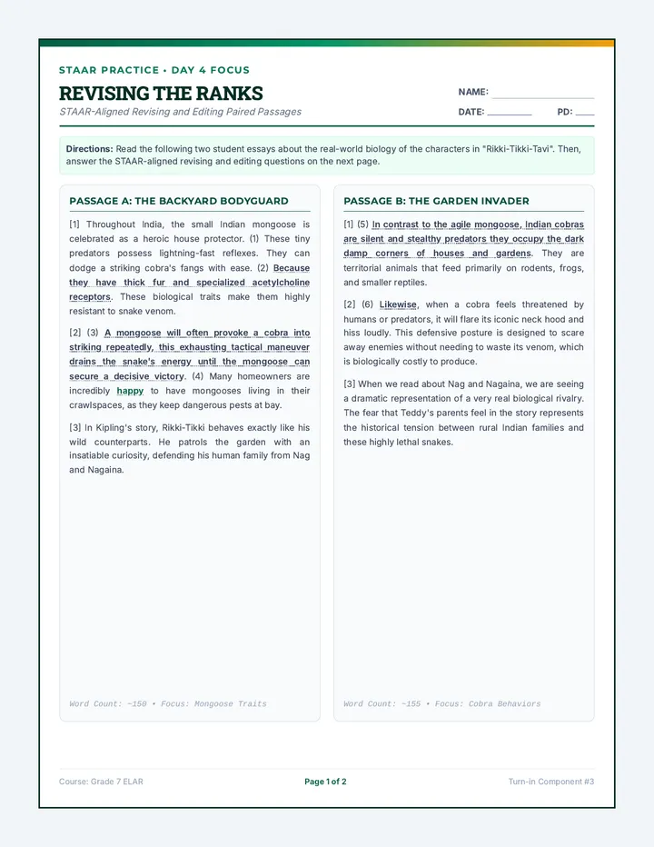 Revising the Ranks Worksheet