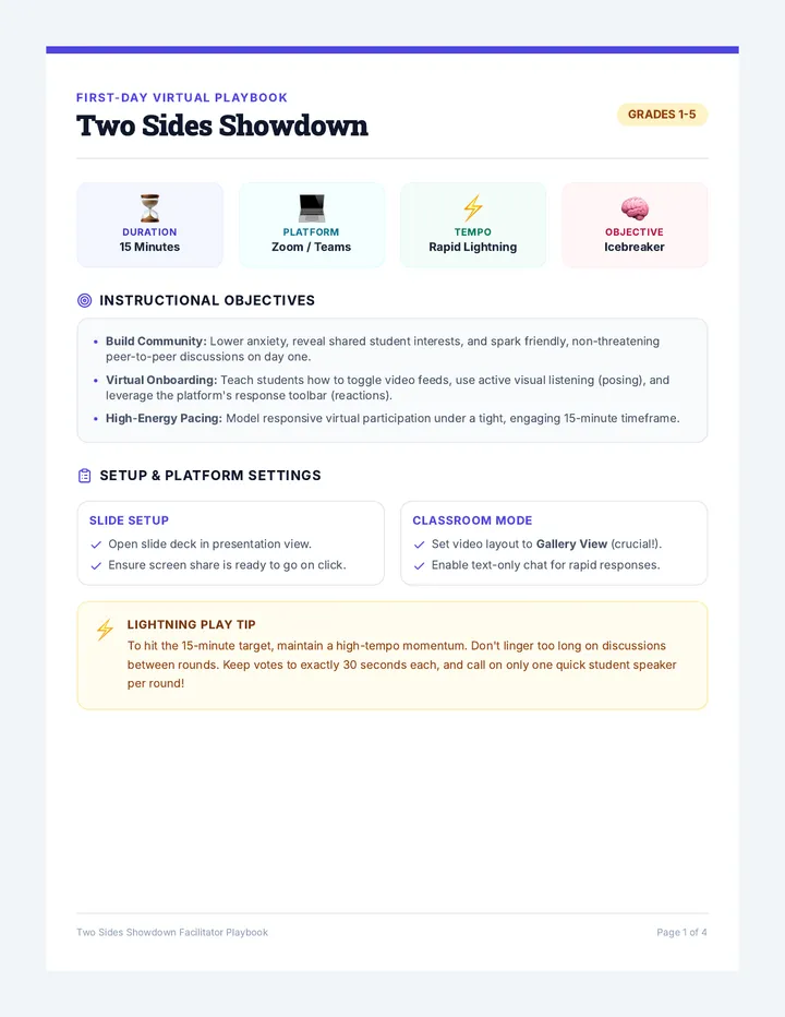 Showdown Facilitator Guide