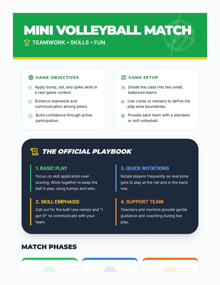 Mini Volleyball Match Game Guide