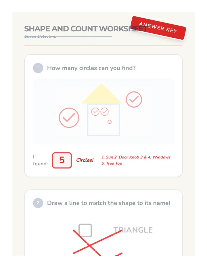 Shape Adventure Answer Key