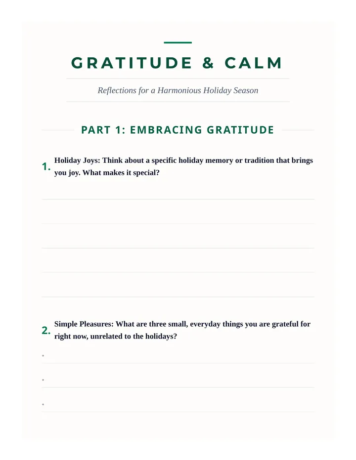 Gratitude and Calm Prompts Journal