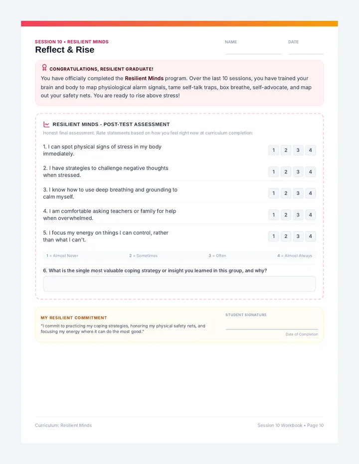 Reflect and Rise Worksheet
