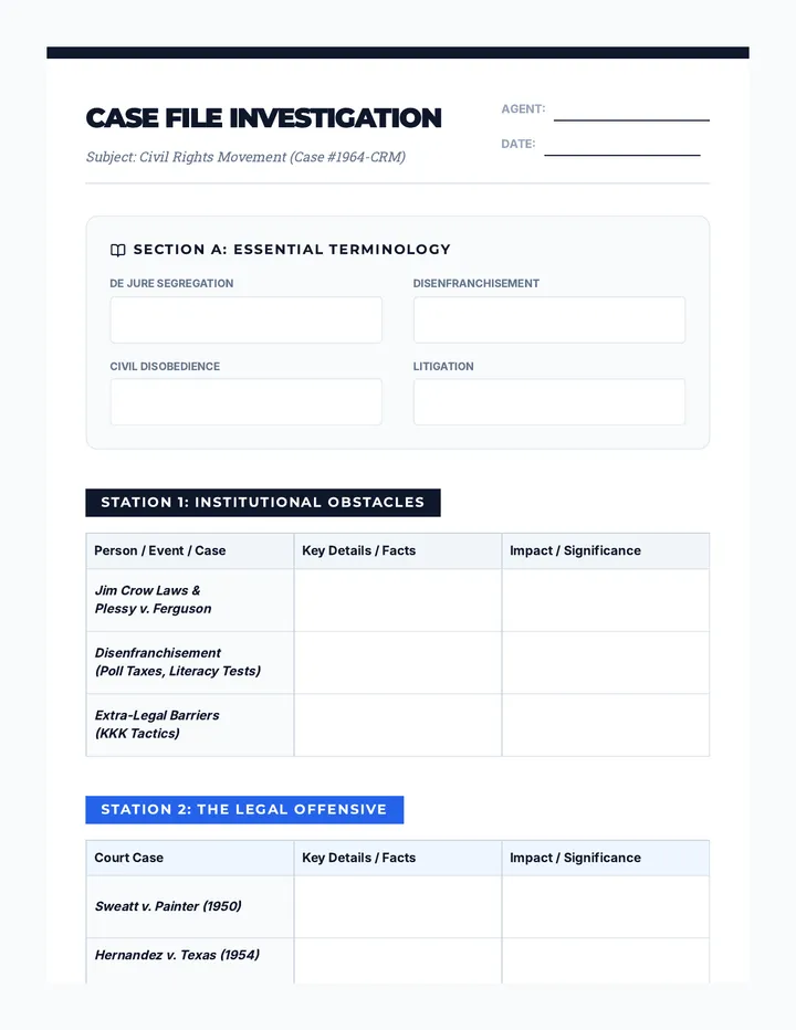 Justice Gallery Investigation Worksheet