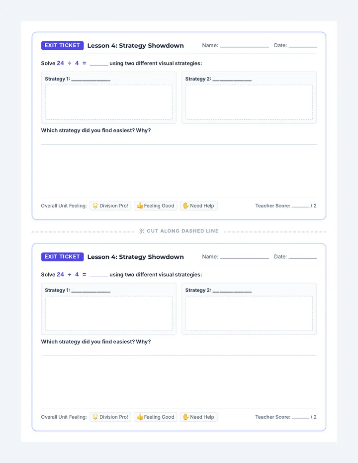 Strategy Showdown Exit Ticket