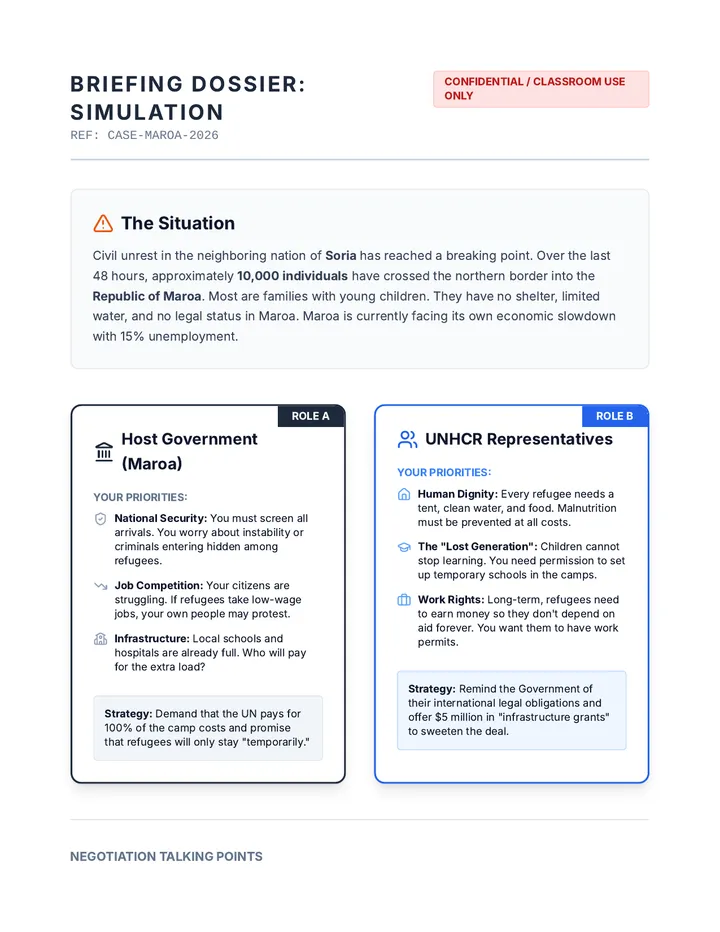 Maroa Simulation Briefs
