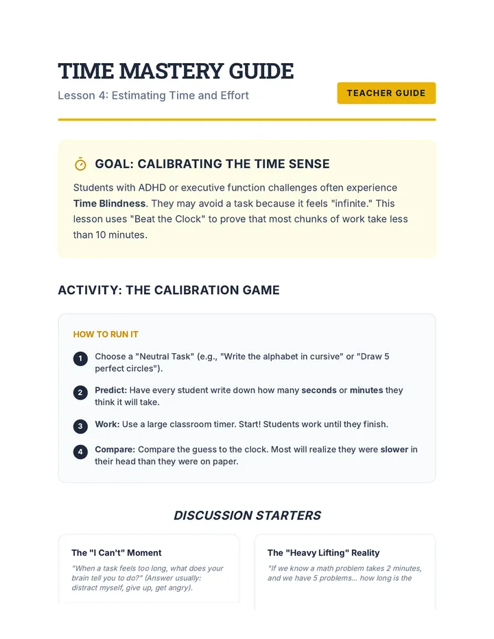Time Management Teacher Guide