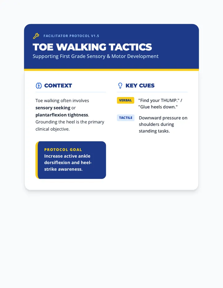 Toe Walking Tactics Teacher Guide
