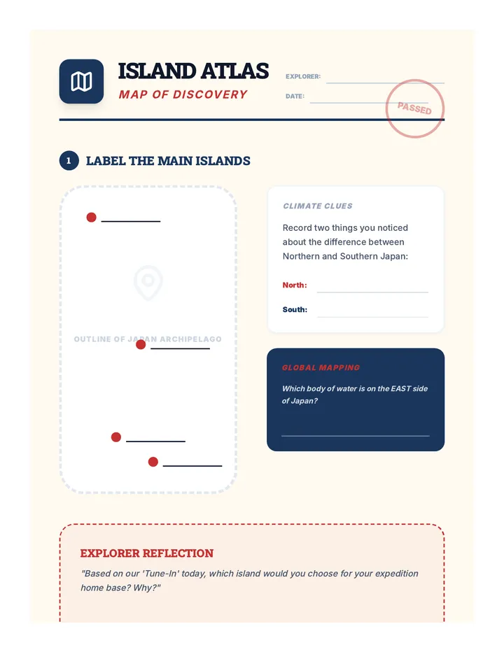 Island Atlas Worksheet