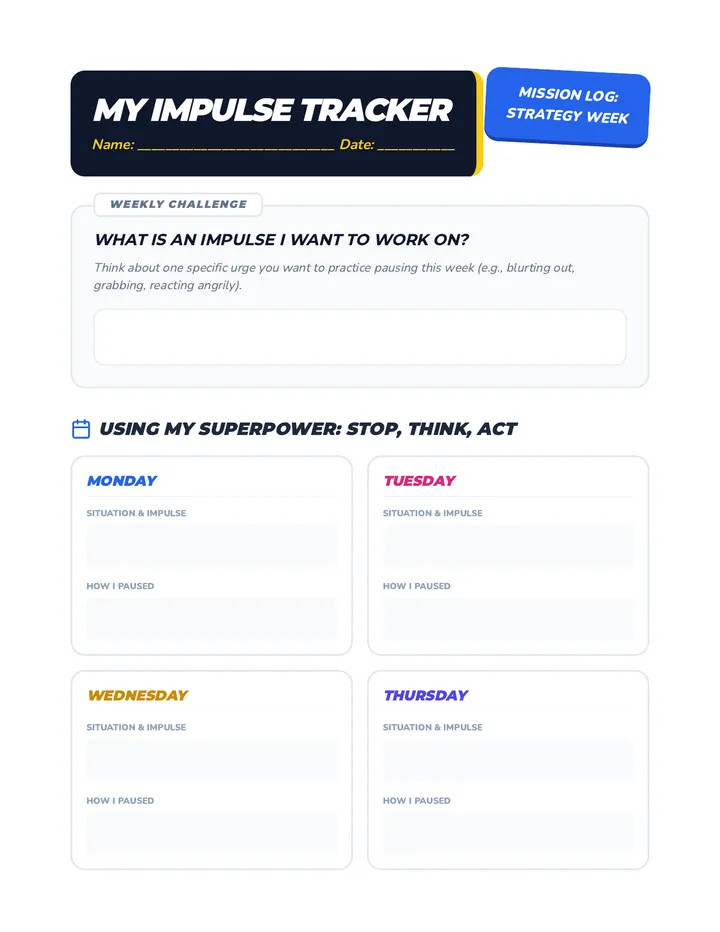My Impulse Tracker Worksheet