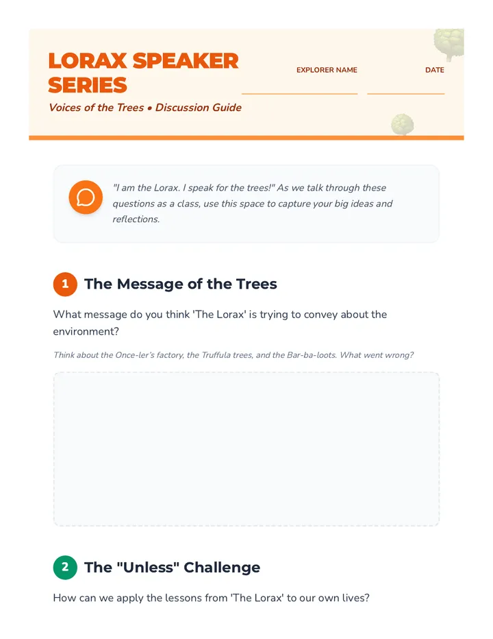 Lorax Discussion Guide