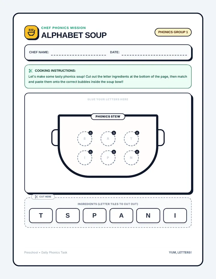 Alphabet Soup Worksheet