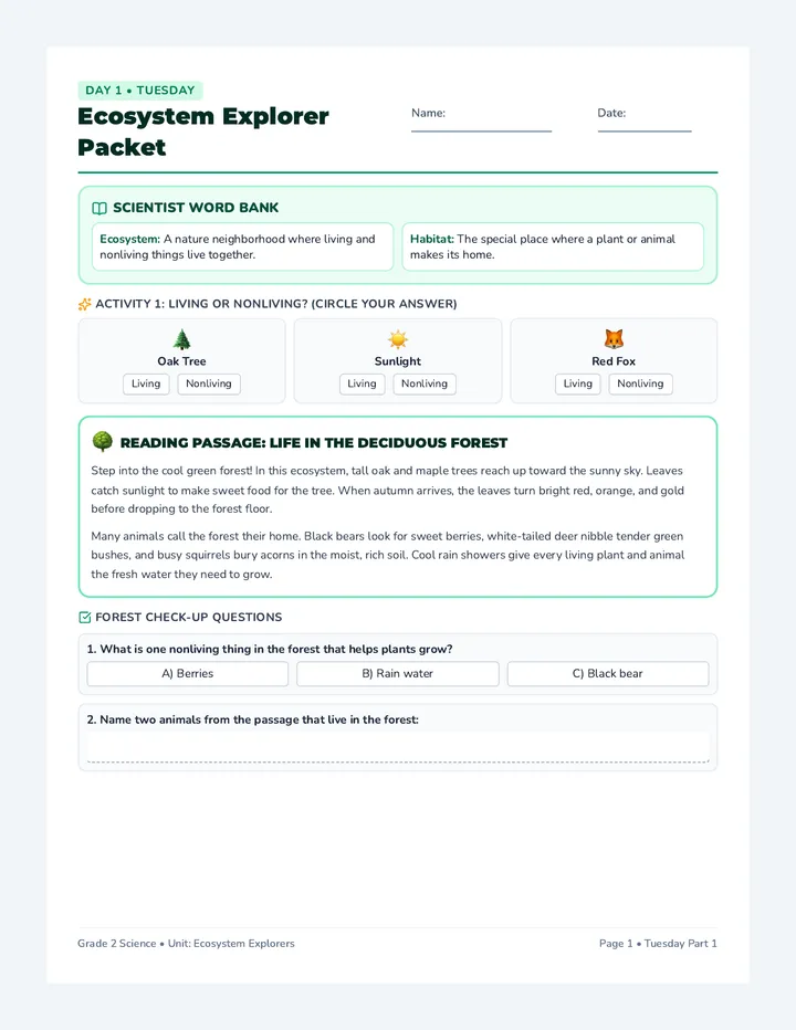 Ecosystem Explorer Packet