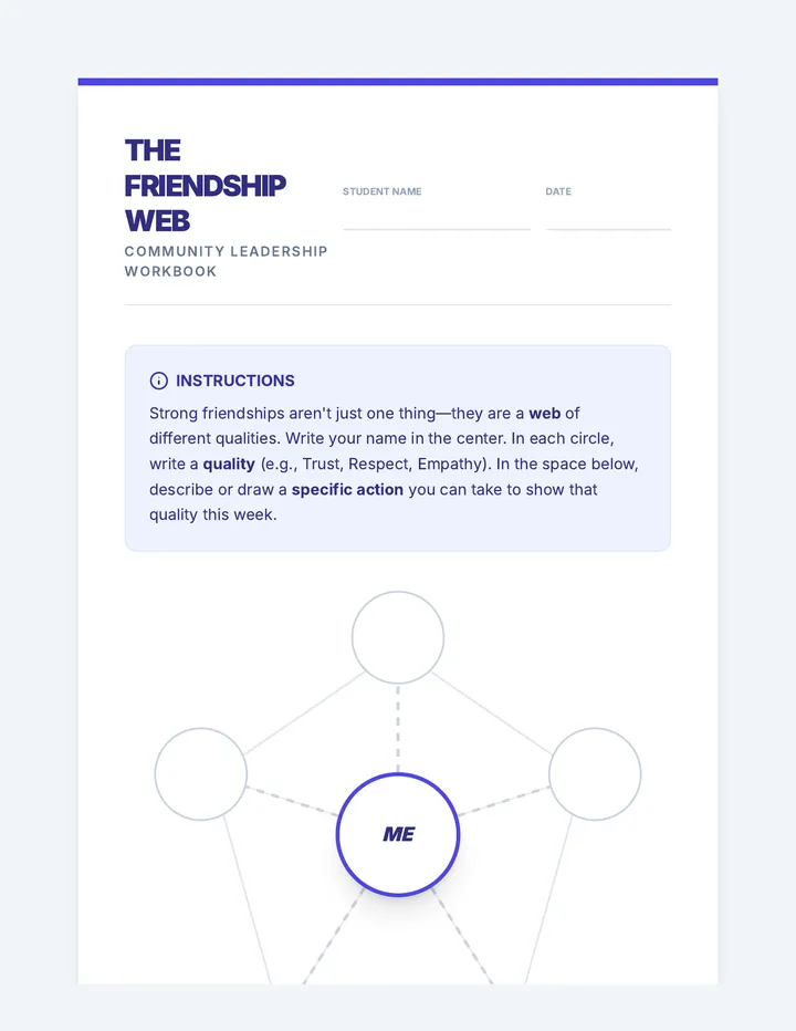 Friendship Web Worksheet