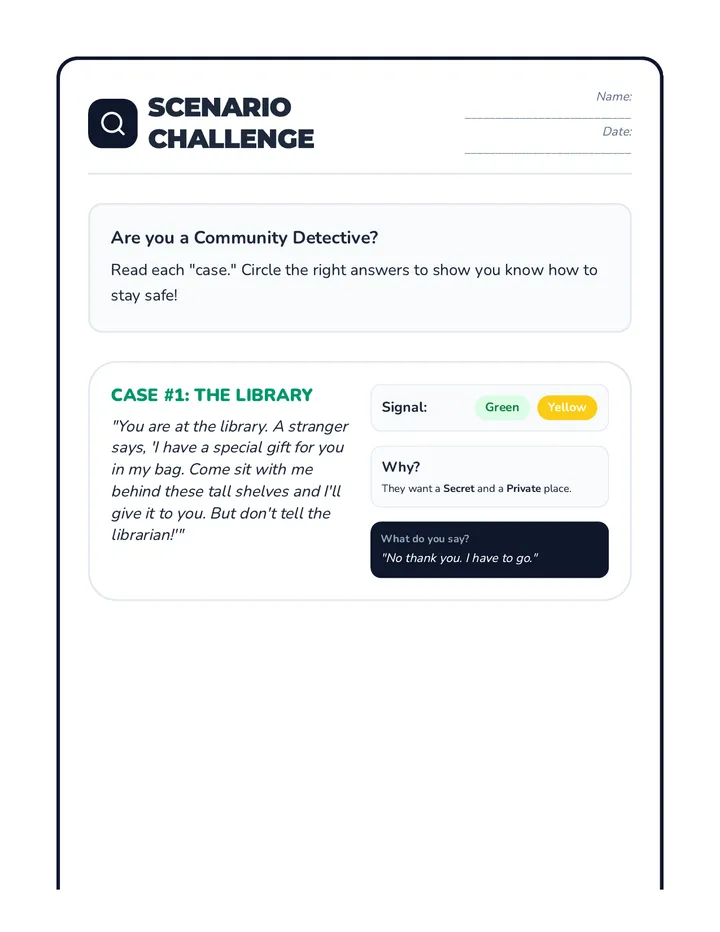 Scenario Challenge Worksheet