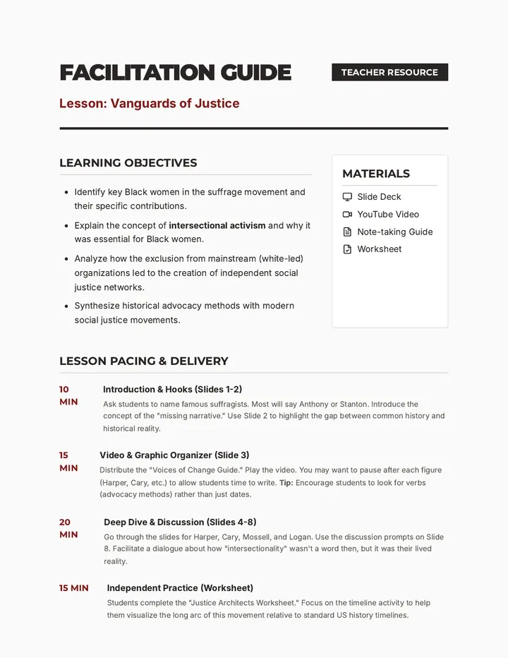Vanguards of Justice Facilitation Guide