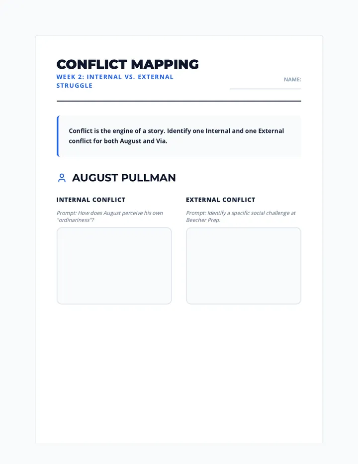 Wonder Conflict Worksheet
