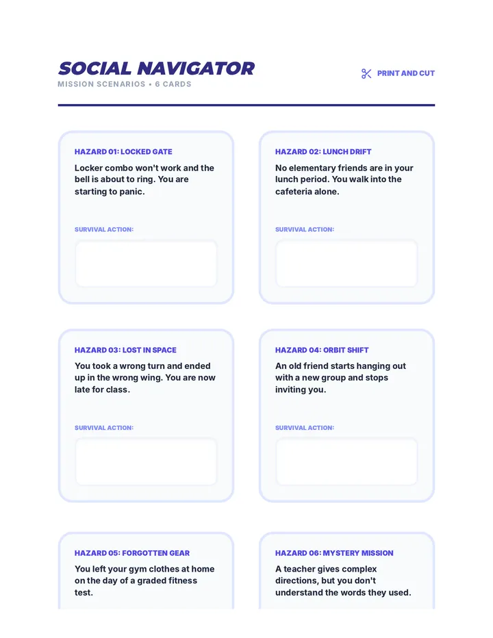 Social Navigator Cards