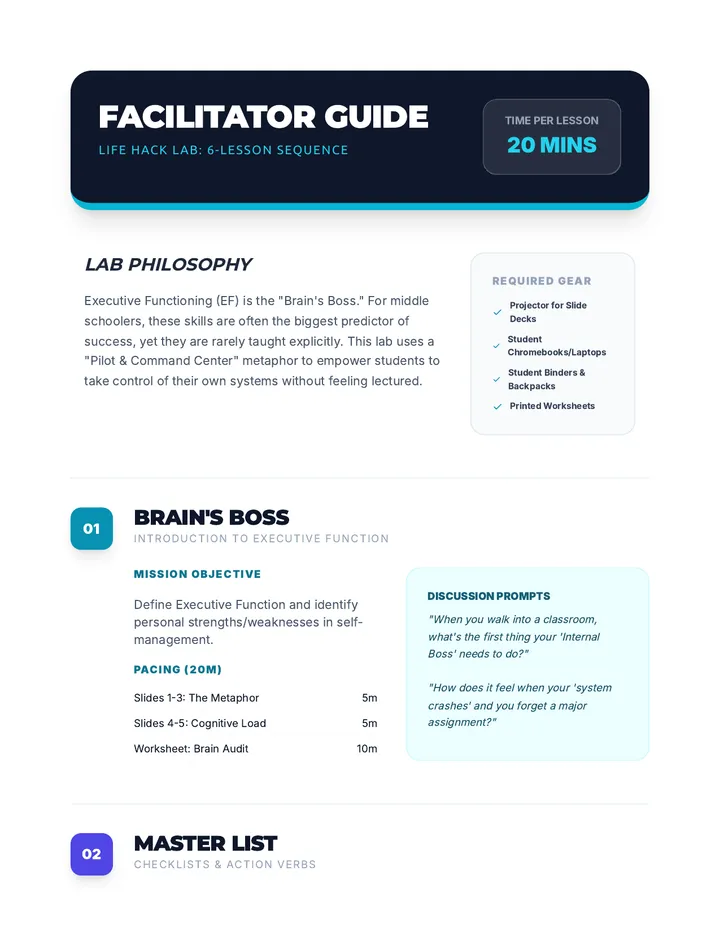 Life Hack Facilitator Guide