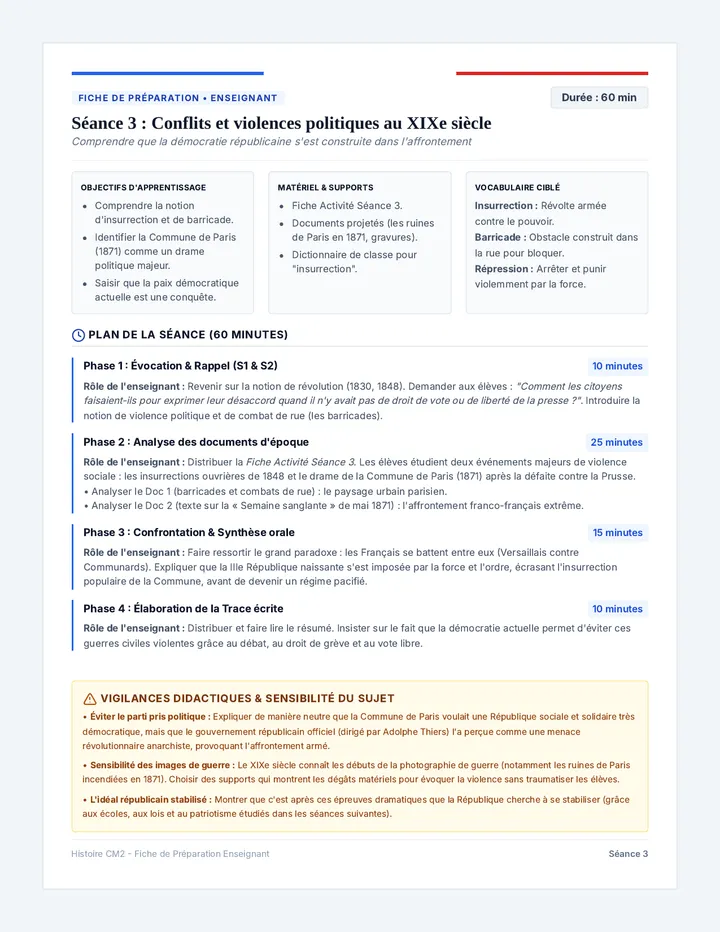 Guide Séance Conflits Teacher Guide